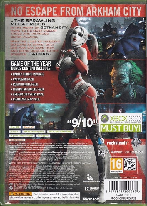 Batman Arkham City Game of the year edition - XBOX 360 (B Grade) (Genbrug)